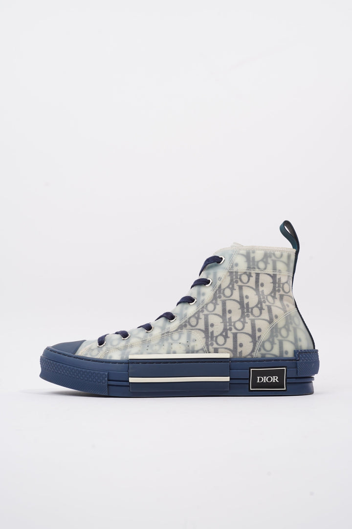 Christian Dior B23 High-top Navy / Navy Oblique / White Technical Fabric EU 42 UK 8
