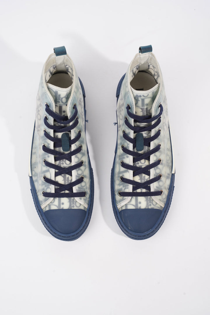 Christian Dior B23 High-top Navy / Navy Oblique / White Technical Fabric EU 42 UK 8