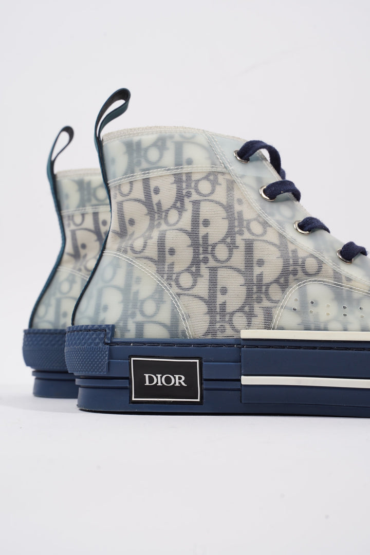 Christian Dior B23 High-top Navy / Navy Oblique / White Technical Fabric EU 42 UK 8