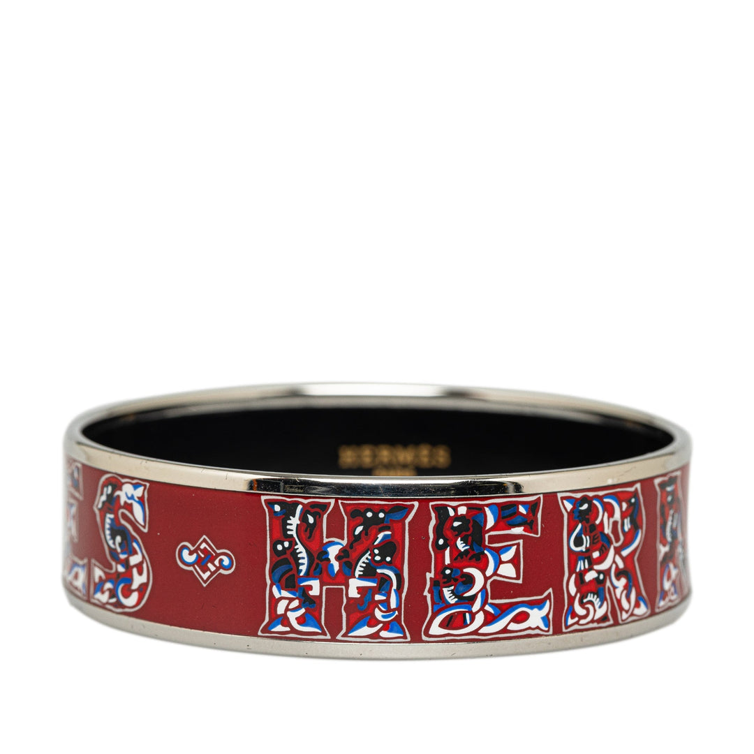 Top quality Hermes Alphabet Russe Wide Enamel Bangle Costume Bracelet