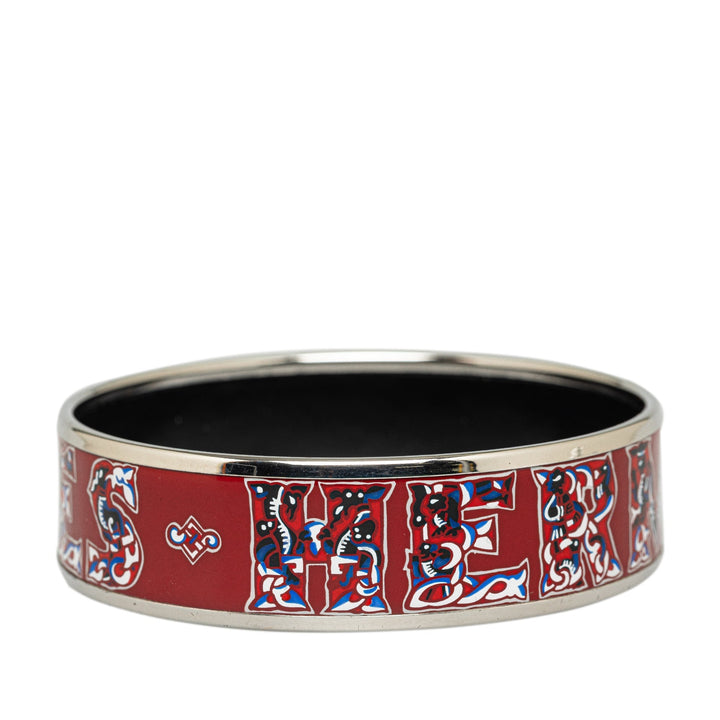 Top quality Hermes Alphabet Russe Wide Enamel Bangle Costume Bracelet