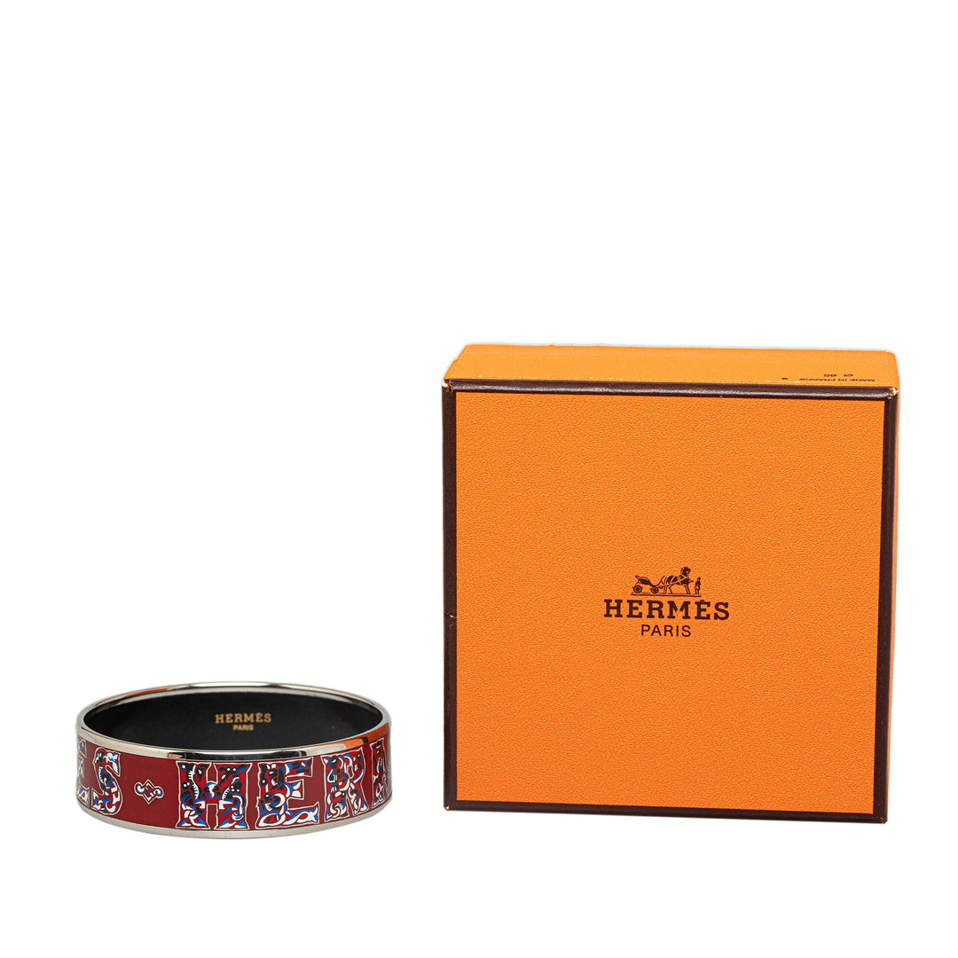 Top quality Hermes Alphabet Russe Wide Enamel Bangle Costume Bracelet