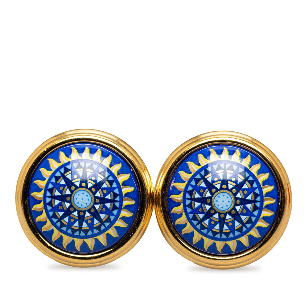 Hermes Enamel Clip On Earrings Costume Earrings