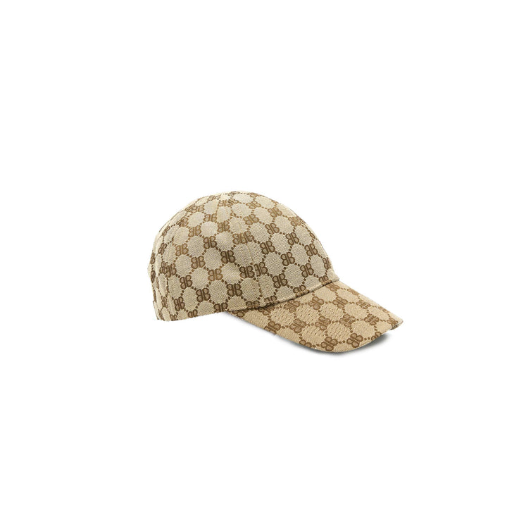 Top Quality Balenciaga X Gucci Size S Hacker Project Cap Canvas Jacquard Ebony/Brown