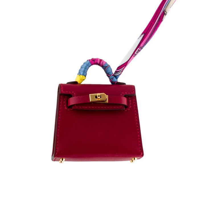 Top quality Hermes Mini Kelly Twilly Tadelakt Rubis Calf Bag Gold Hardware