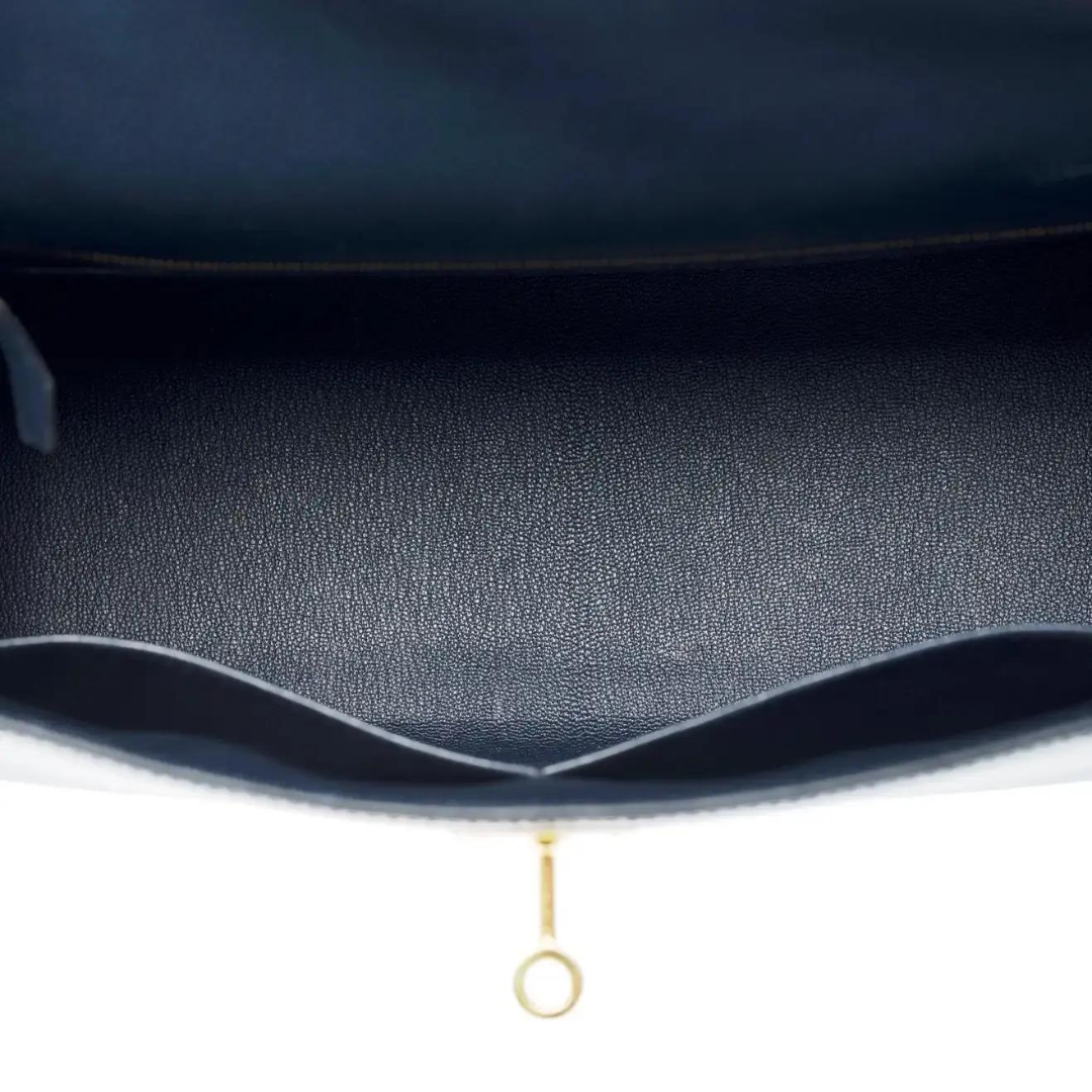 Top quality Hermes Kelly 25 Sellier Epsom Blue Indigo Gold Hardware