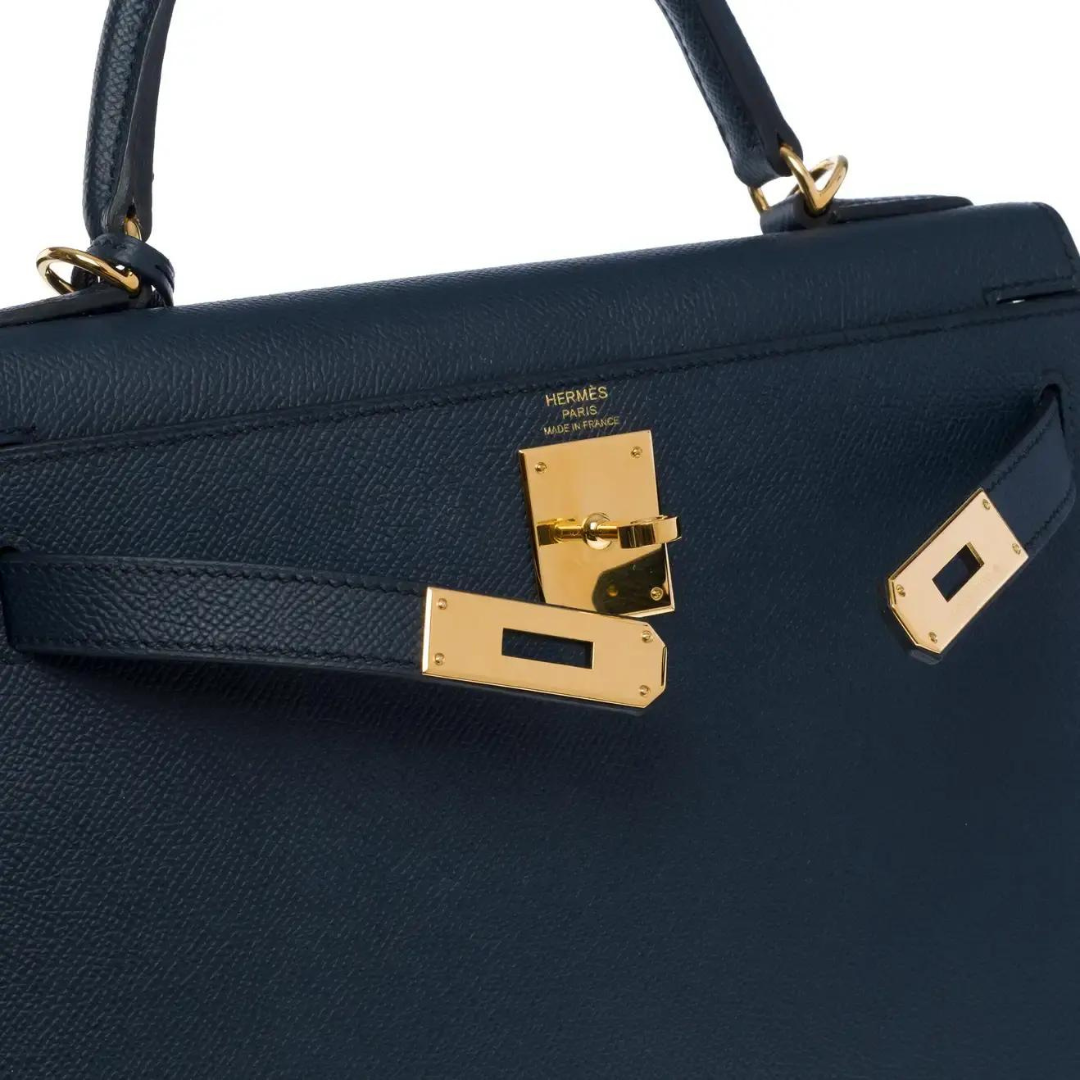 Top quality Hermes Kelly 25 Sellier Epsom Blue Indigo Gold Hardware