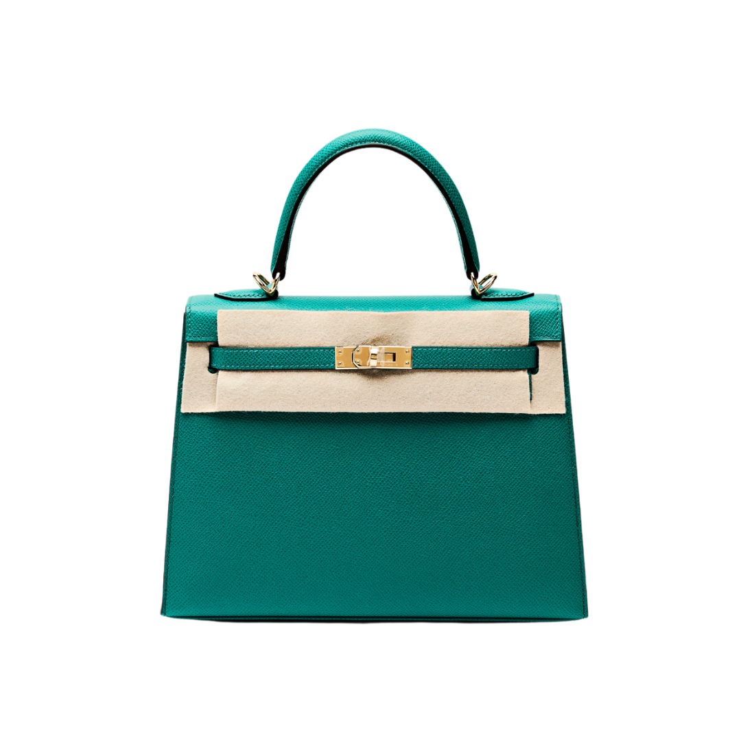 Top quality Hermes Kelly II 25 Vert Jade Sellier Epsom Calfskin