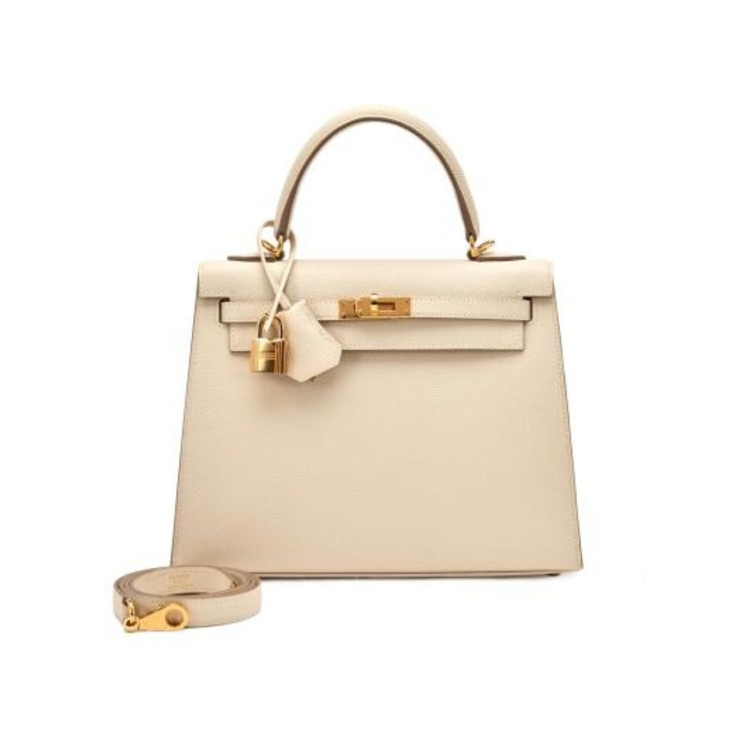 Top quality Hermes Kelly 25 Sellier Nata Epsom Gold Hardware