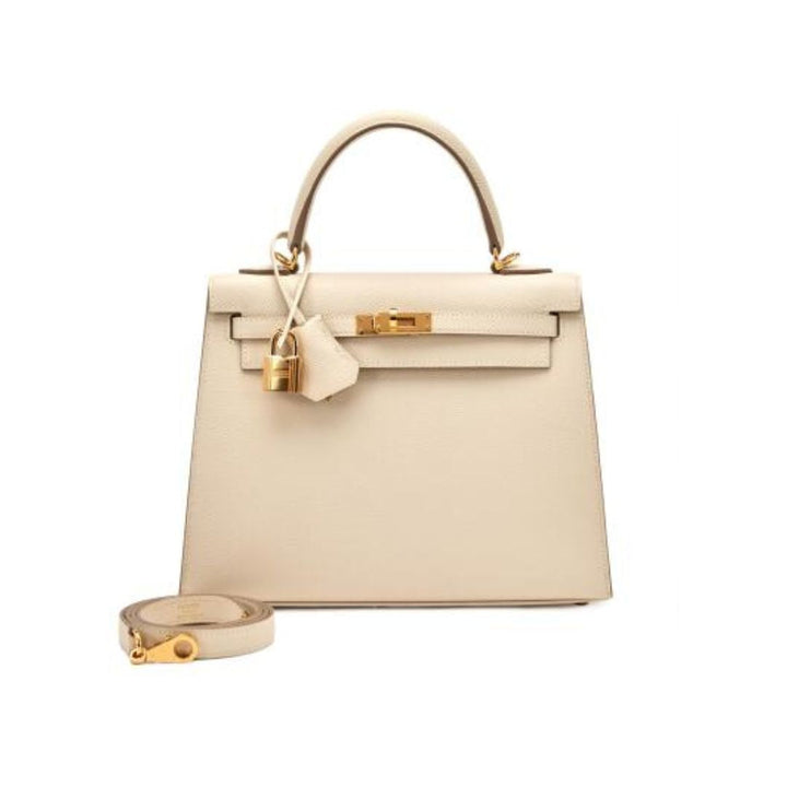 Top quality Hermes Kelly 25 Sellier Nata Epsom Gold Hardware