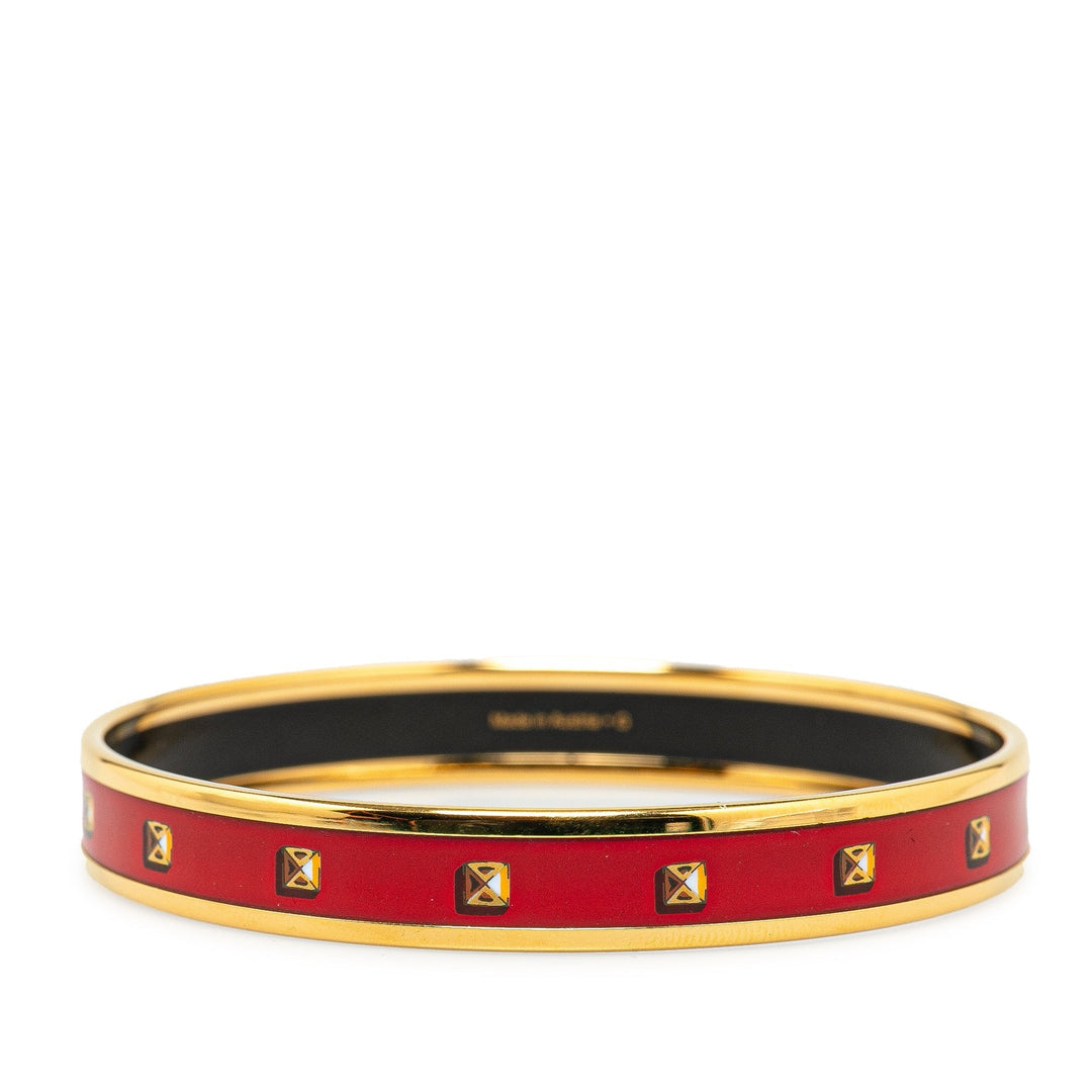 Top quality Hermes Narrow Medor Print Enamel Bangle 65 Costume Bracelet
