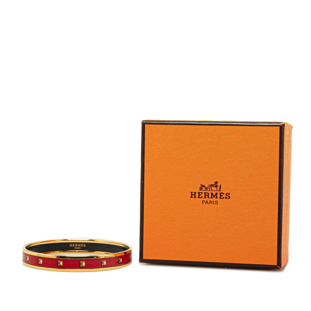Top quality Hermes Narrow Medor Print Enamel Bangle 65 Costume Bracelet