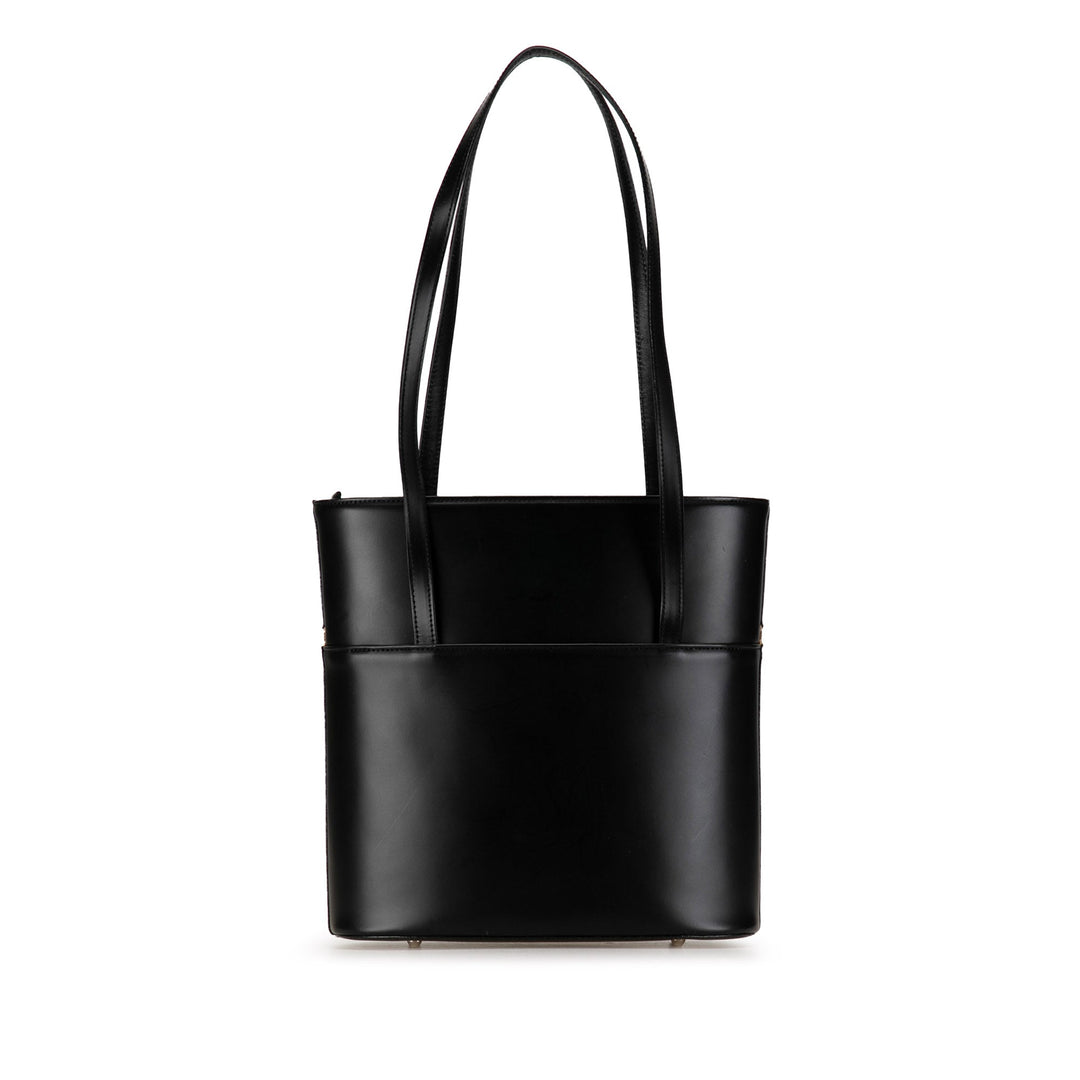 BURBERRY House Check Trimmed Leather Shoulder Bag