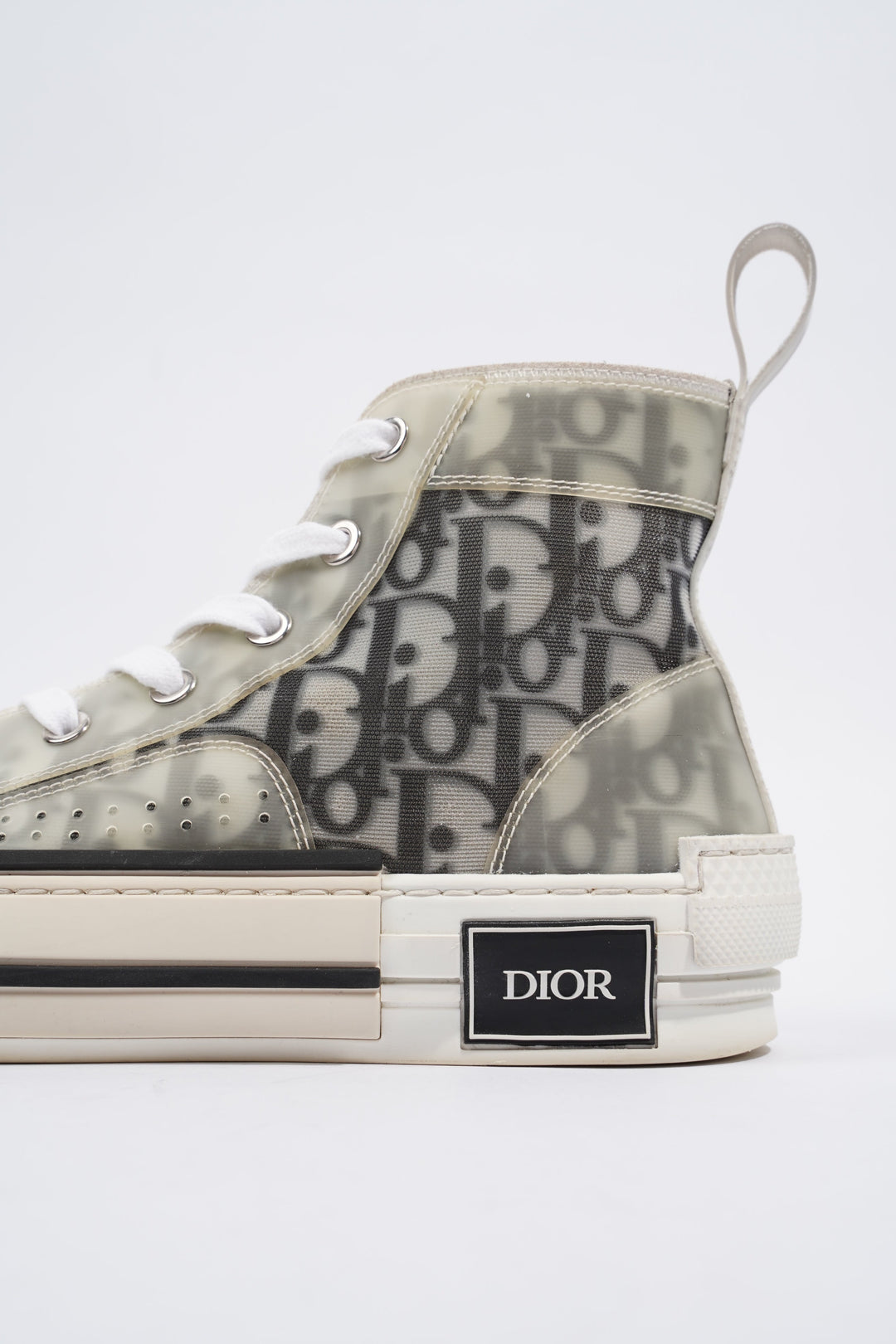 Christian Dior B23 Hightops White / Black Oblique Rubber EU 37.5 UK 4.5
