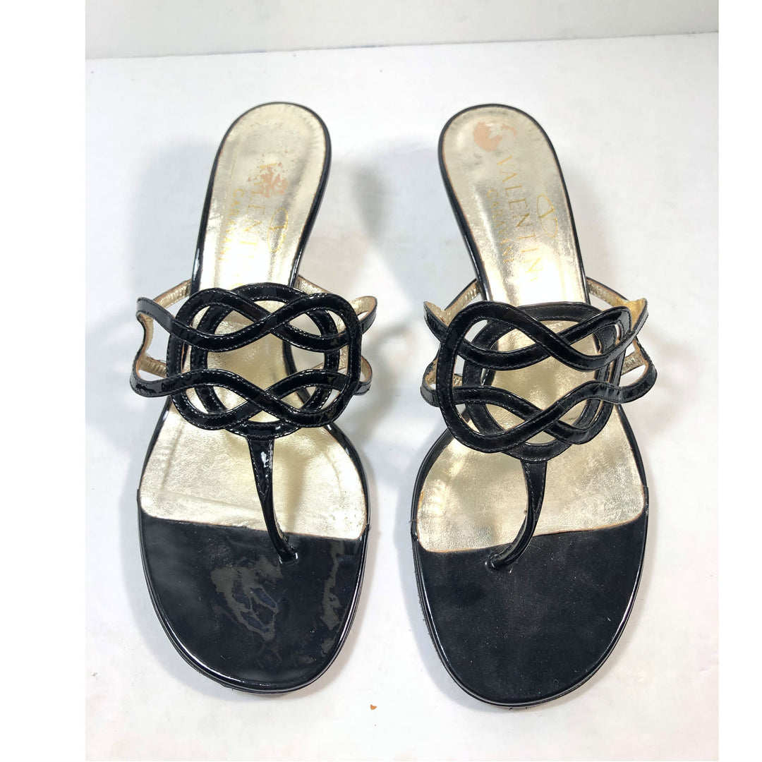 VALENTINO Black Patent Leather Heels Size 36 1/2