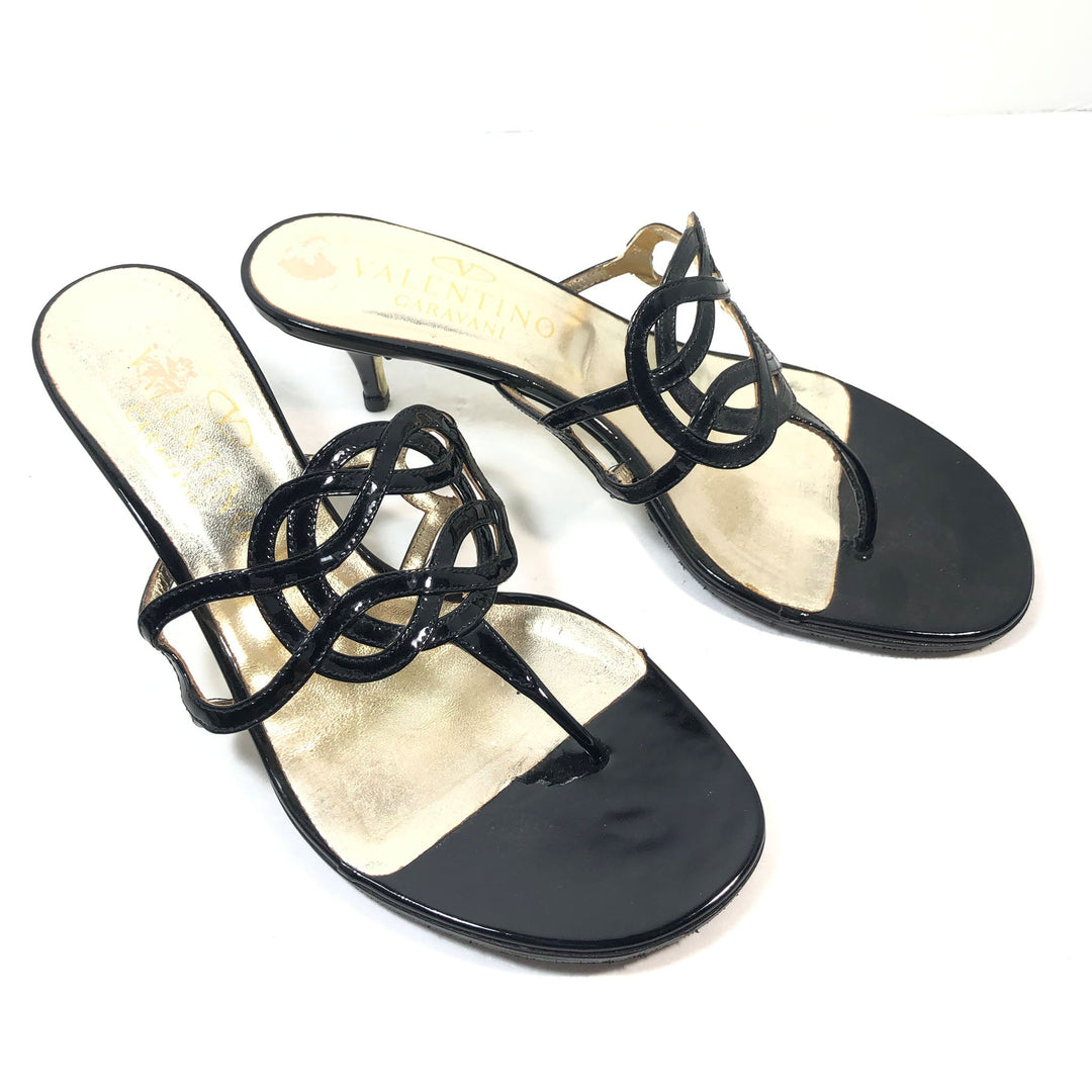 VALENTINO Black Patent Leather Heels Size 36 1/2
