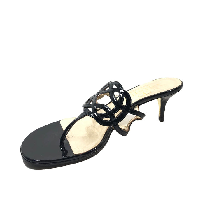 VALENTINO Black Patent Leather Heels Size 36 1/2