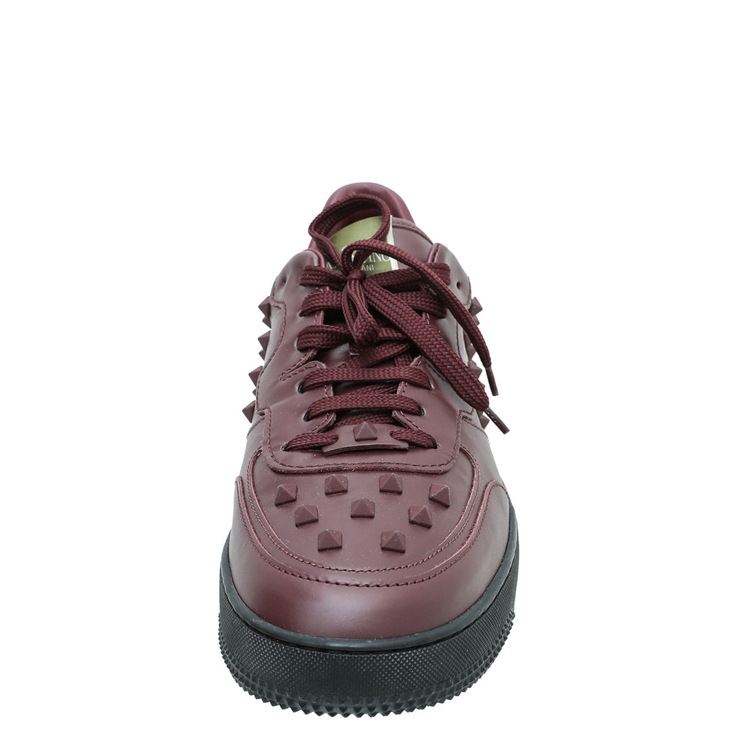 Valentino Burgundy Rock Be Low Top Men Sneakers 45