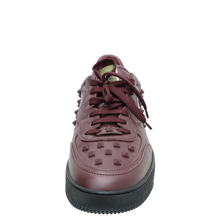 Valentino Burgundy Rock Be Low Top Men Sneakers 45