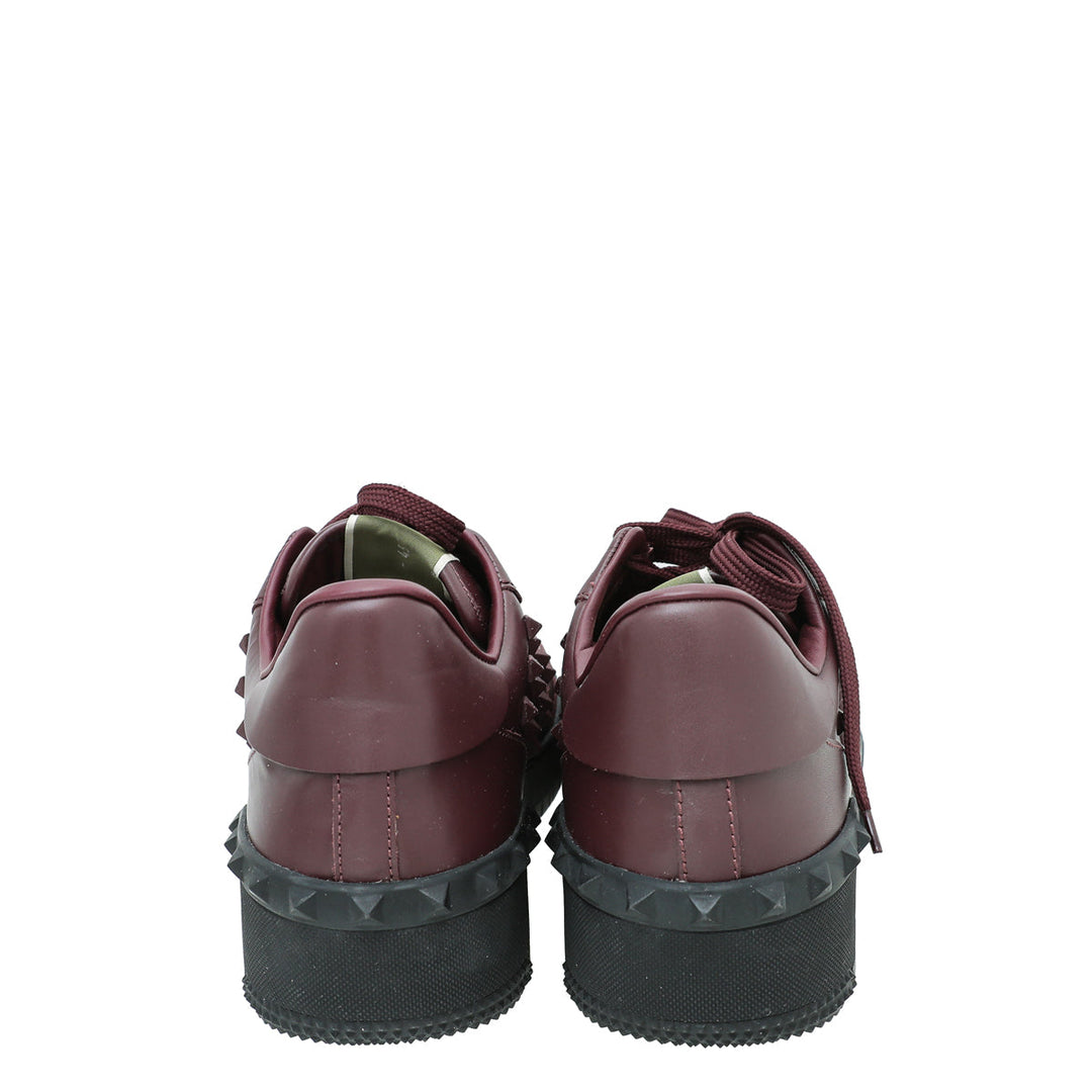 Valentino Burgundy Rock Be Low Top Men Sneakers 45
