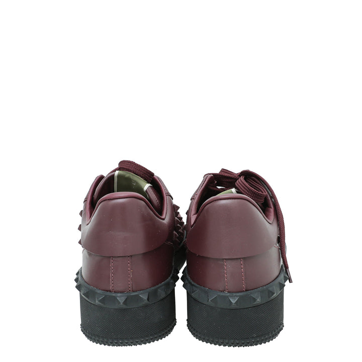 Valentino Burgundy Rock Be Low Top Men Sneakers 45