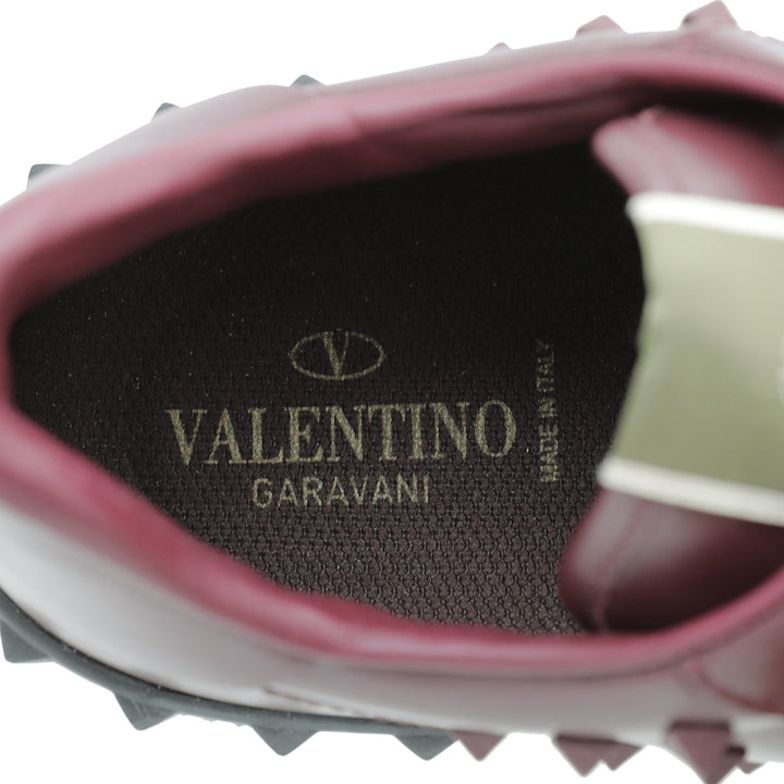 Valentino Burgundy Rock Be Low Top Men Sneakers 45