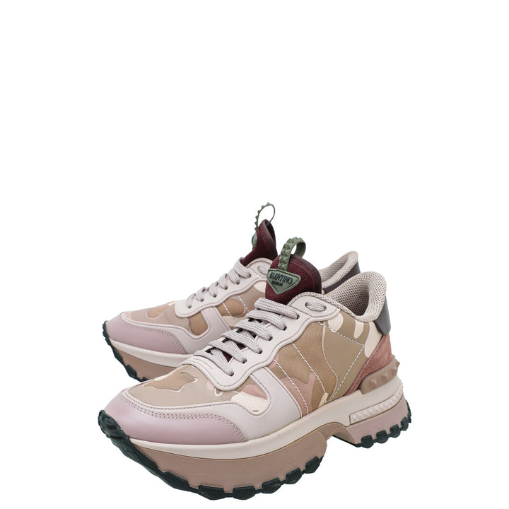 Valentino Bicolor Camo Rockrunner Platform Sneakers 38.5