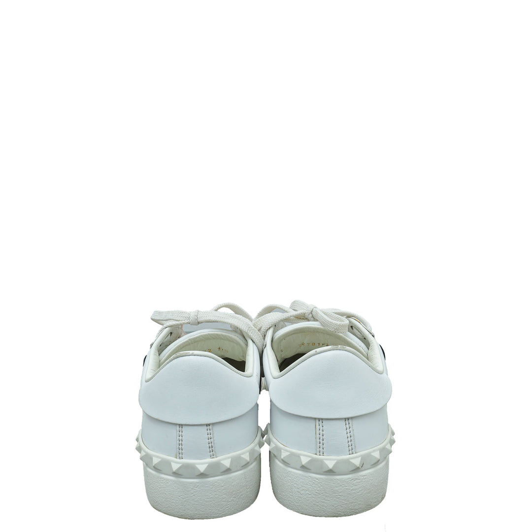 Valentino Bicolor Butterfly Embroidered Open Sneaker 37.5