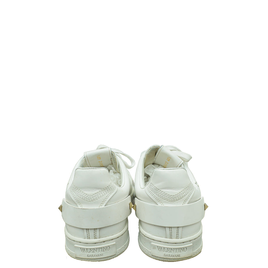 Valentino White Rockstud Backnet Sneaker 40.5