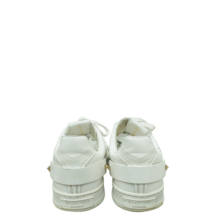 Valentino White Rockstud Backnet Sneaker 40.5