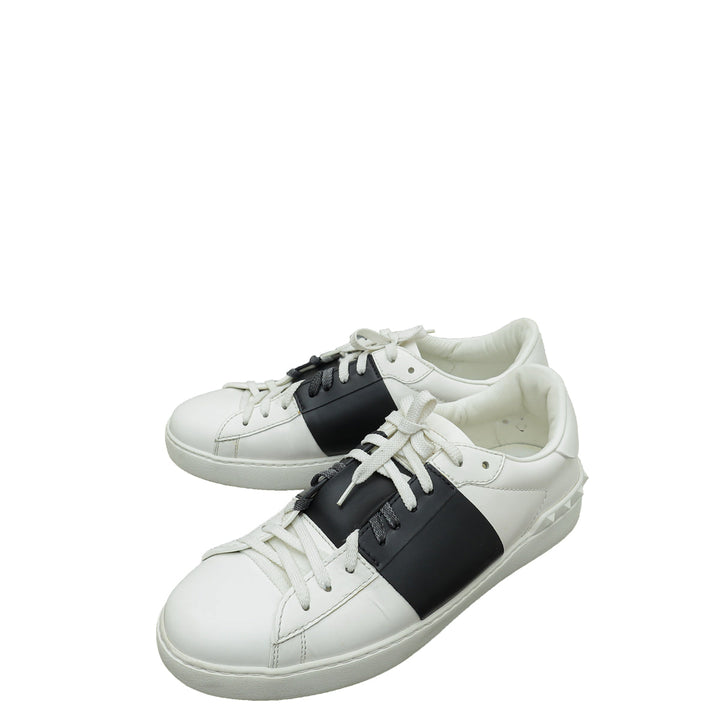 Valentino Bicolor Rockstud Open Stripe Sneaker 42