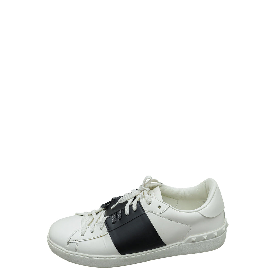 Valentino Bicolor Rockstud Open Stripe Sneaker 42