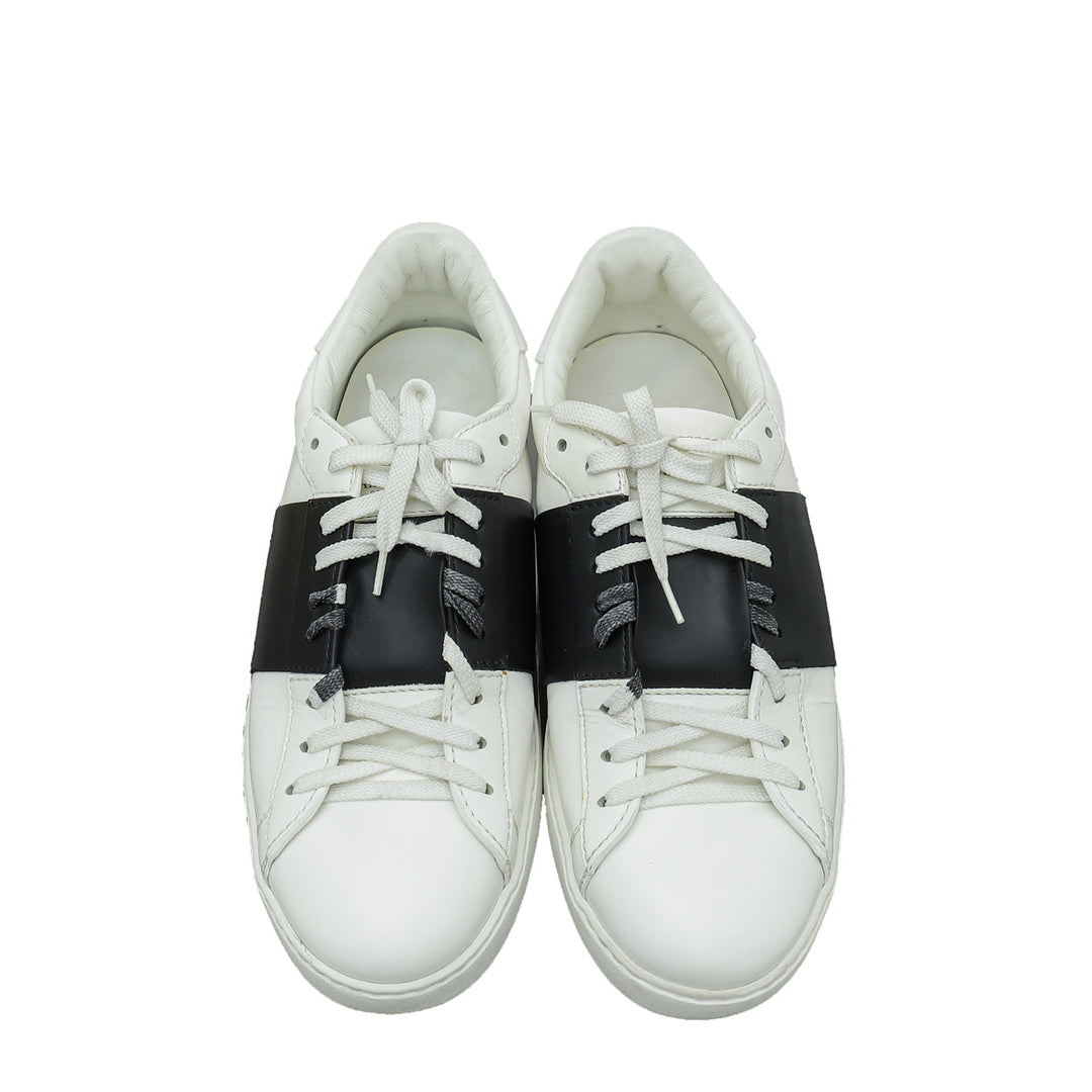 Valentino Bicolor Rockstud Open Stripe Sneaker 42