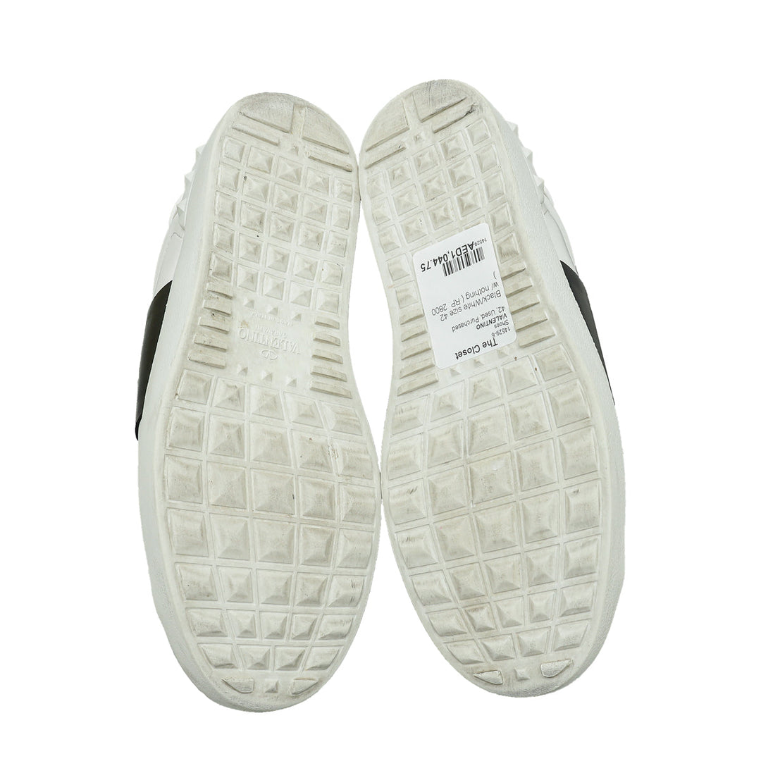 Valentino Bicolor Rockstud Open Stripe Sneaker 42