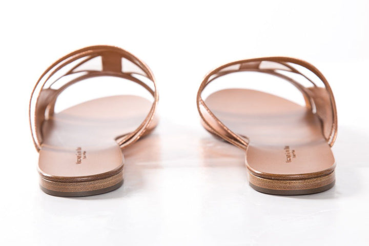 Visconti & Du Reau Rose Gold Metallic Leather Sandals SZ 38 NWT SALE