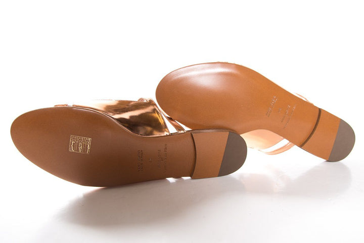 Visconti & Du Reau Rose Gold Metallic Leather Sandals SZ 38 NWT SALE