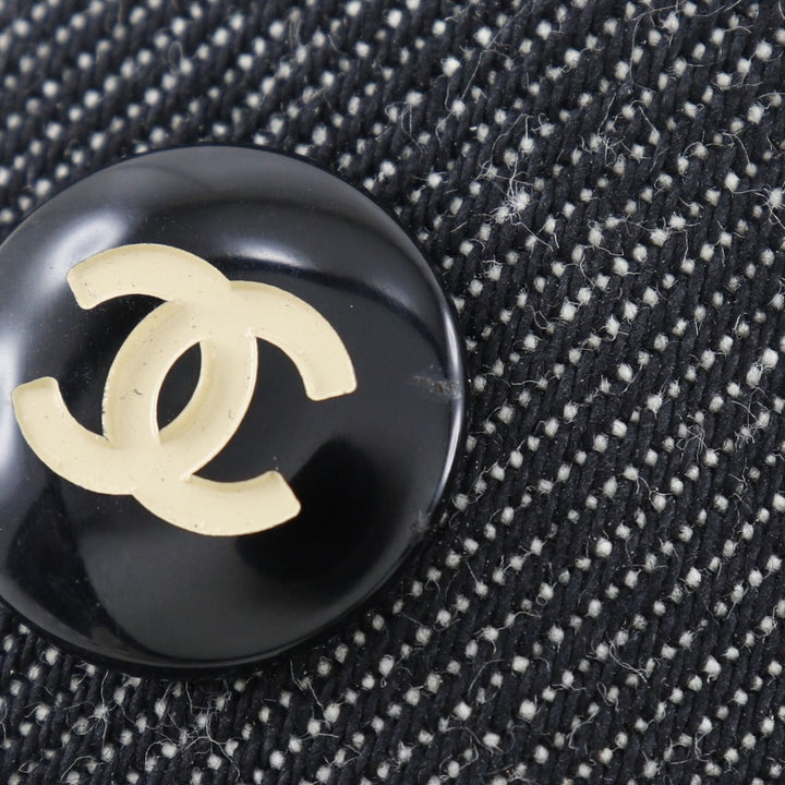 Top Quality Chanel Denim Coco Button Loafers Black