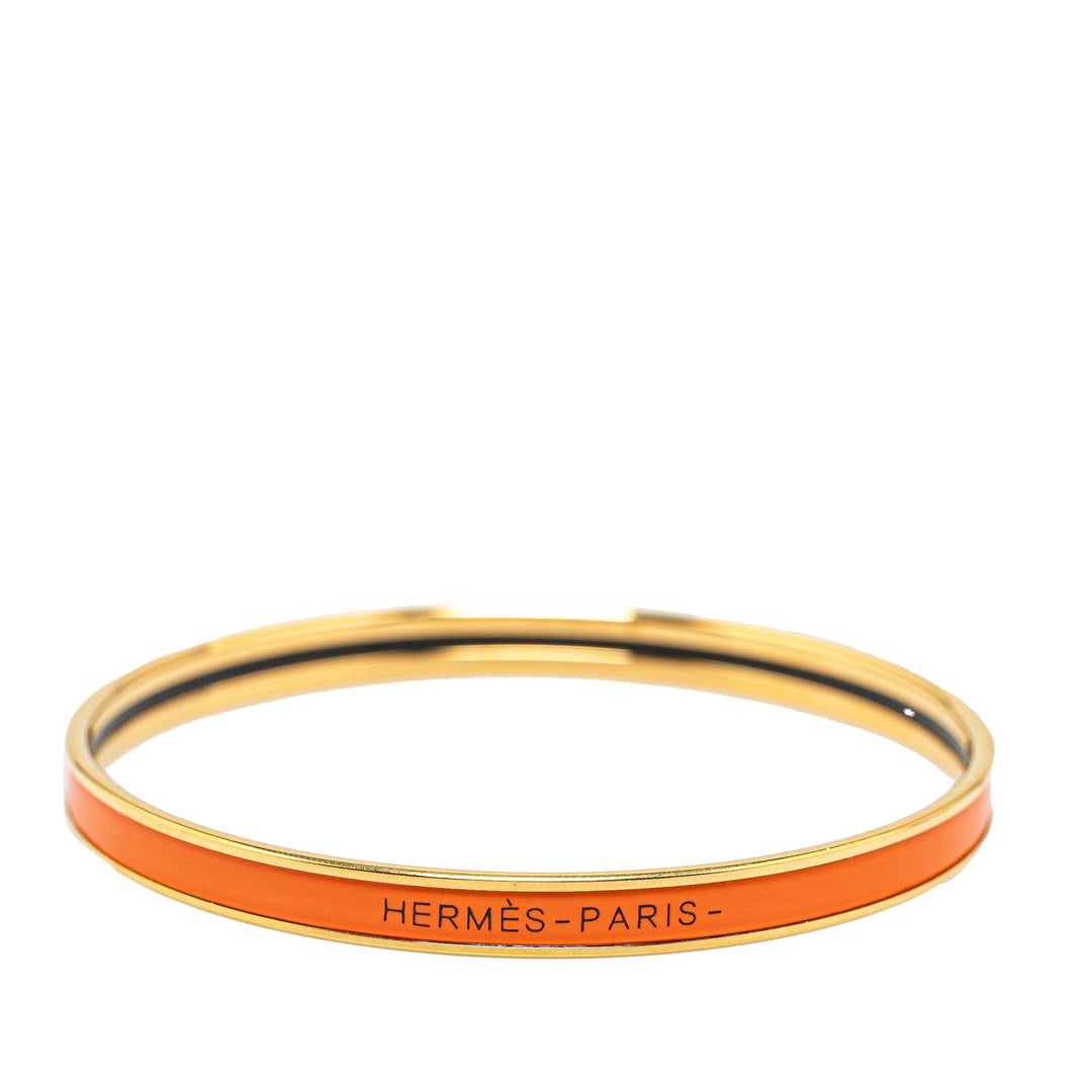 Hermes Extra Narrow Uni Enamel Bangle 70 Costume Bracelet