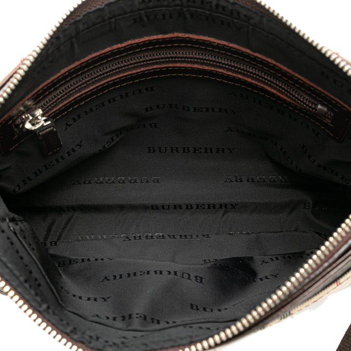 BURBERRY House Check Canvas Crossbody Crossbody Bag