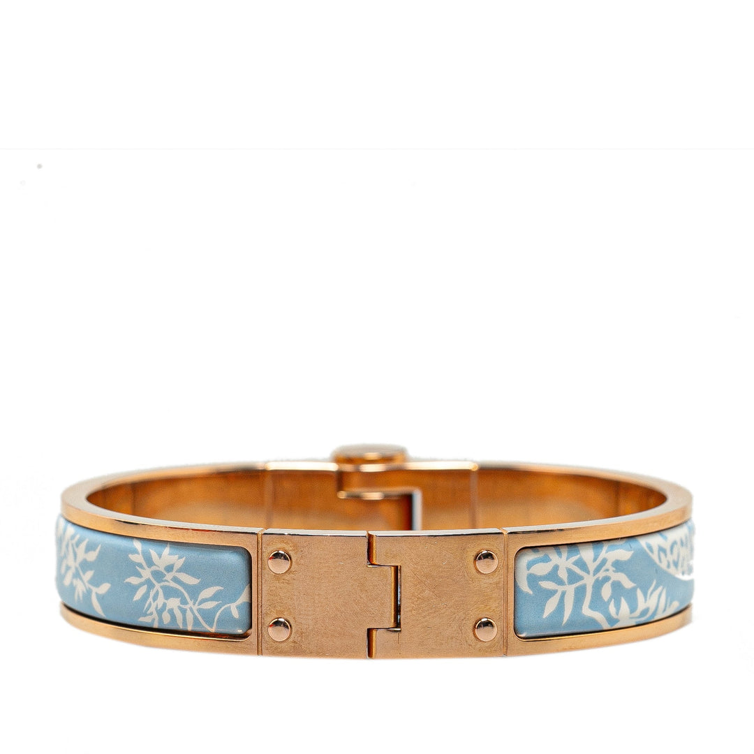 Hermes Narrow Enamel Tendresse Feline Tattoo Charniere Bracelet S Costume Bracelet