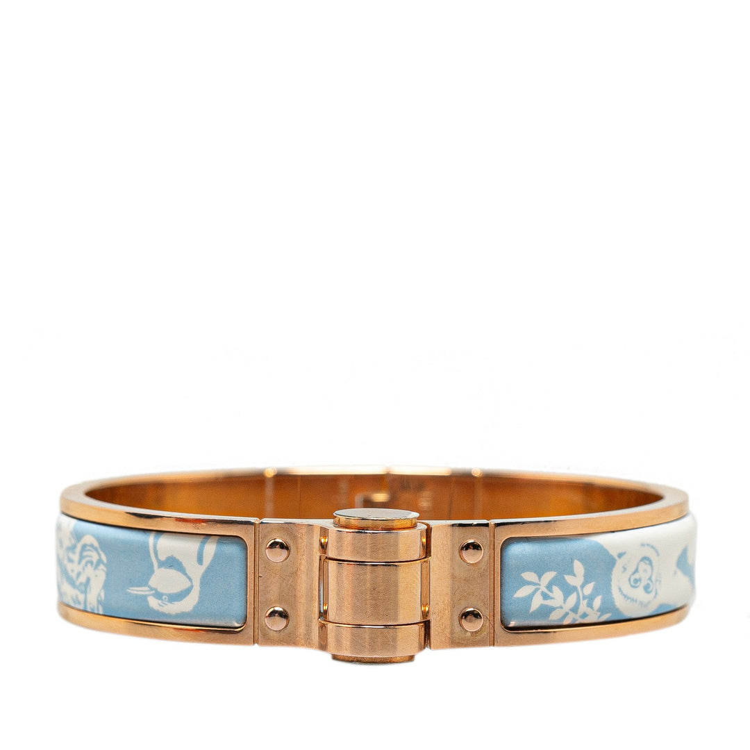 Top quality Hermes Narrow Enamel Tendresse Feline Tattoo Charniere Bracelet S Costume Bracelet