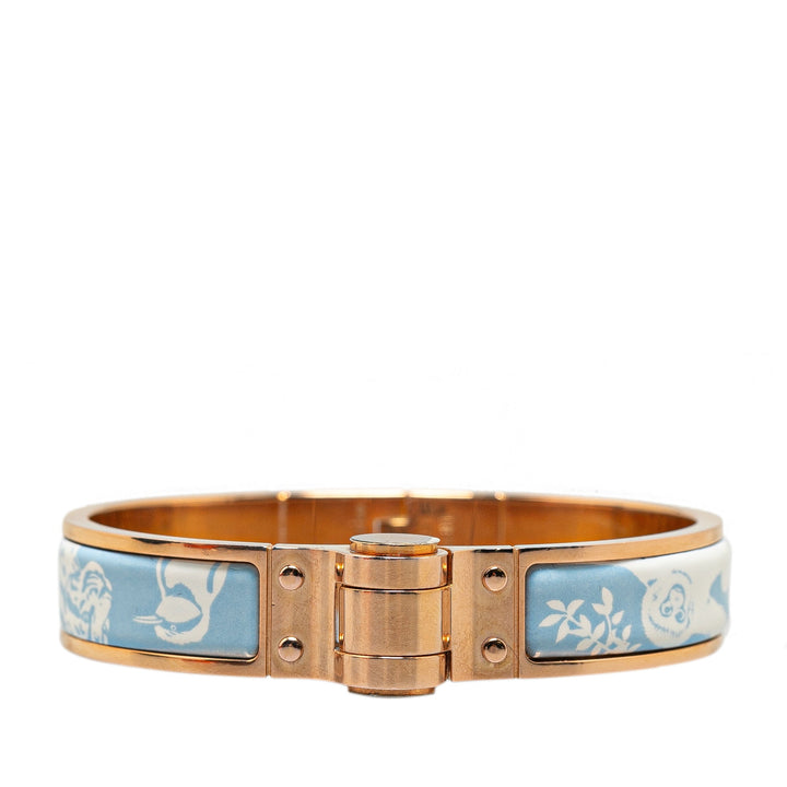 Top quality Hermes Narrow Enamel Tendresse Feline Tattoo Charniere Bracelet S Costume Bracelet