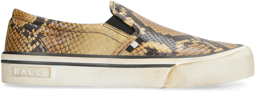 SANTA ANA PRINTED LEATHER SLIP-ON SNEAKERS