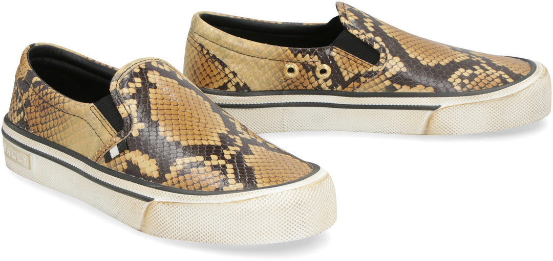SANTA ANA PRINTED LEATHER SLIP-ON SNEAKERS