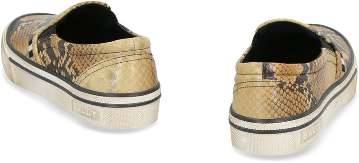SANTA ANA PRINTED LEATHER SLIP-ON SNEAKERS