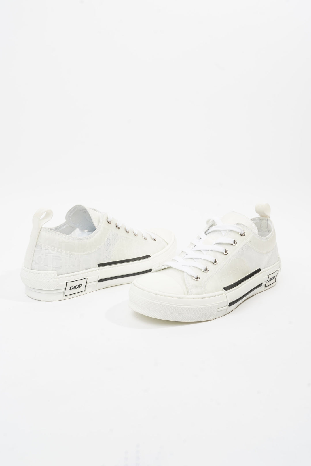 Christian Dior B23 Low Top Sneakers White Canvas EU 42 UK 8