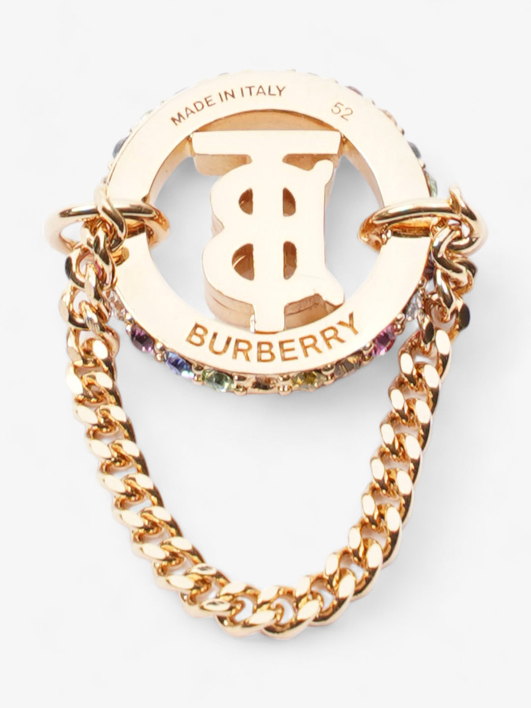 Burberry TB Pave Chain Ring Gold / Multicoloured Brass 52 (Diameter - 16.7mm)