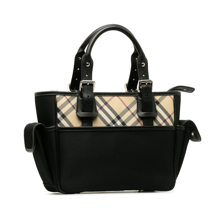 BURBERRY Leather-Trimmed Nova Check Handbag
