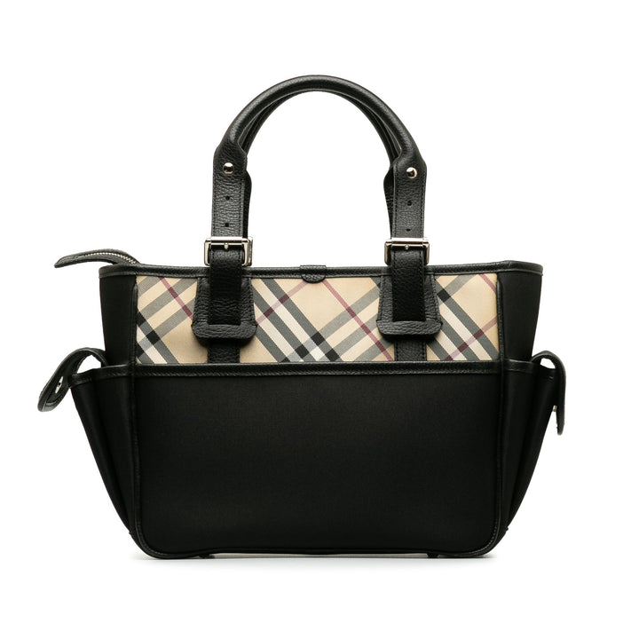 BURBERRY Leather-Trimmed Nova Check Handbag