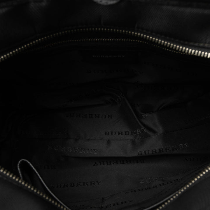 BURBERRY Leather-Trimmed Nova Check Handbag